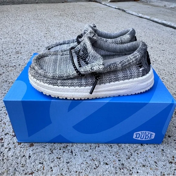 Hey Dude Toddler Shoes - Gray and White - Picture 2 of 5